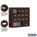 Salsbury Cell Phone Storage Locker - 4 Door High Unit (5 Inch Deep Compartments) - 12 A Doors and 2 B Doors - Bronze - Surface Mounted - Master Keyed Locks
